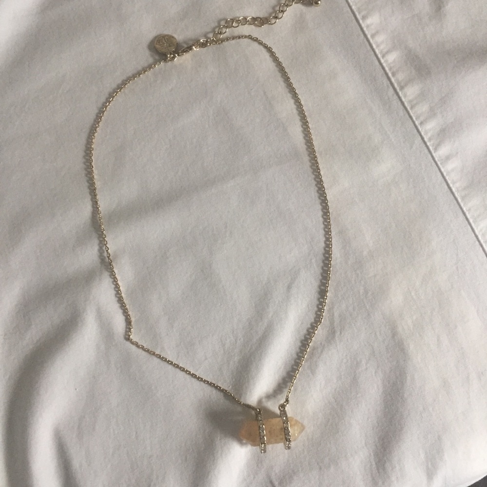 🌈White House Black Market Gold Stone Necklace